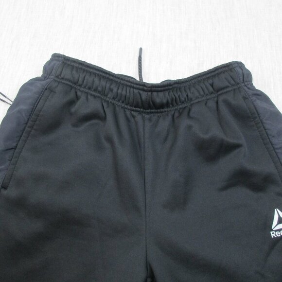 Reebok Sweatpants Mens Medium Black Pockets Fleece Lined Ankle Zip Drawstring - Picture 4 of 9